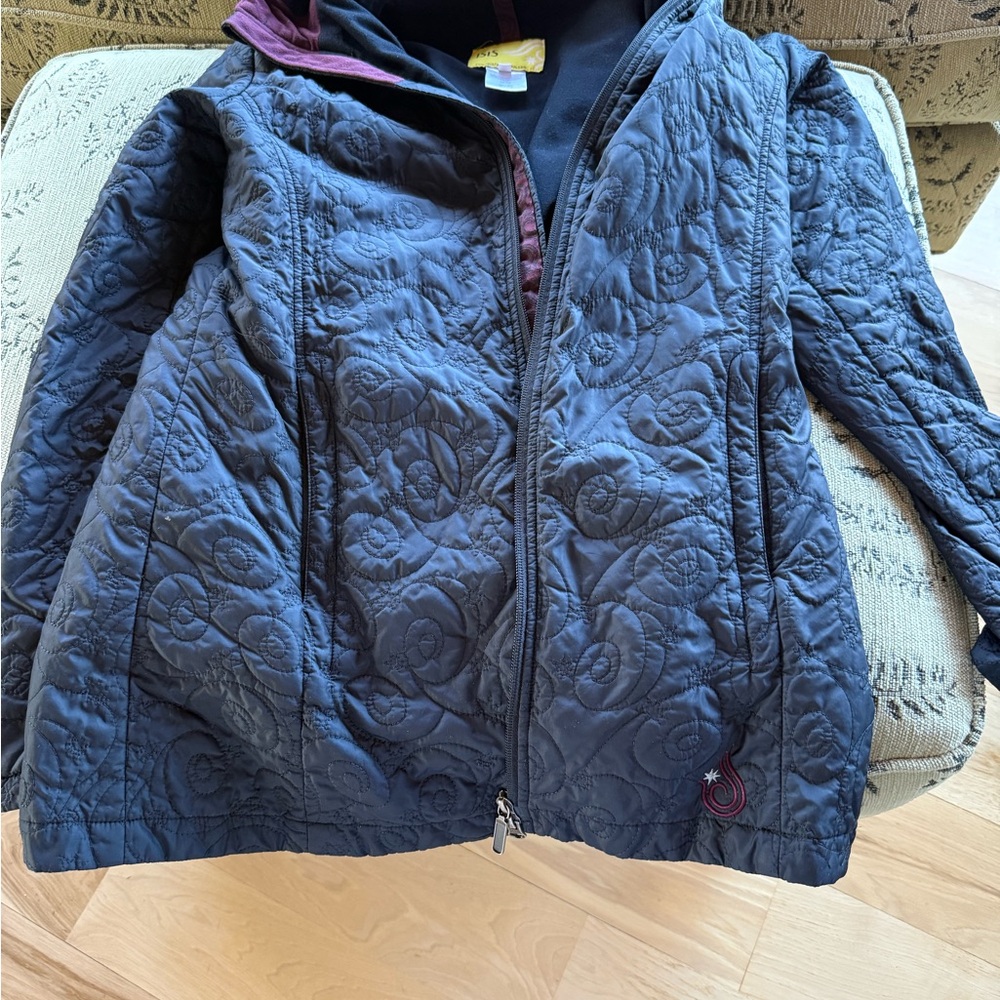 Isis Quilted Jacket - Black and Purple